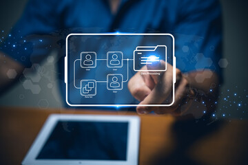Innovative data processing techniques business office infographic digital environment close-up viewpoint technology insights