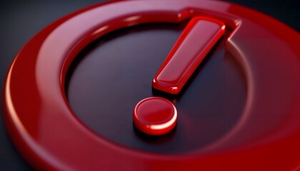 Exclamation Point Symbol in Red Circle Shows Important Notice