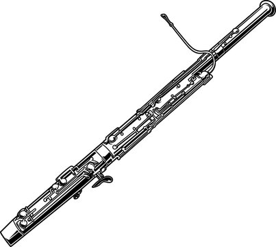 Fagott mit detailreicher Klappenmechanik und S-Bogen &ndash; tiefes Holzblasinstrument mit warmem, charakteristischem Klang.