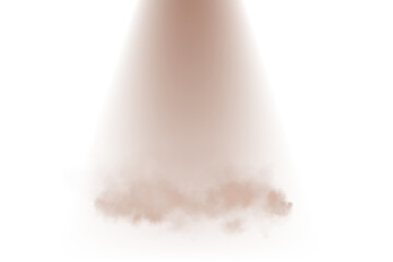 A dramatic chocolate brown spotlight illuminates stage surrounded by a smoky warm, ethereal glow, creating a mystical and elegant atmosphere with subtle reflections. PNG.
