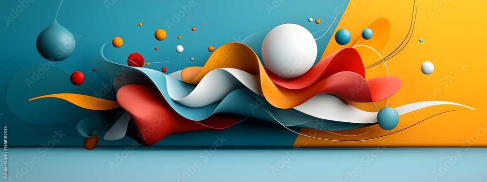 Poster vibrant abstract background design featuring bold color blocking dynamic graphic patterns sharp edge