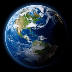 Fototapeta premium planet earth on black background