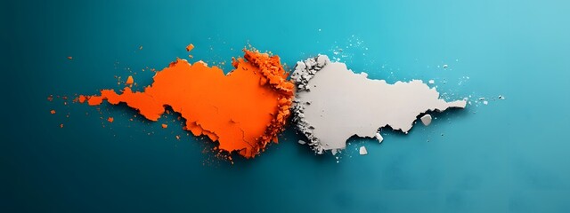 Vibrant textured abstract banner design in aqua and magma hues evoking a serene versus raging aesthetic for a competitive martial art or photographic sports contest