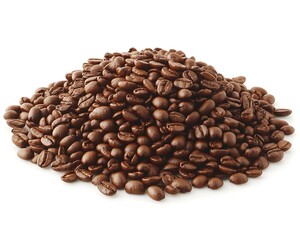Fototapeta premium A close up view of a pile of roasted coffee beans