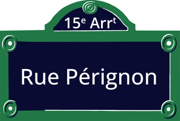 15e Arrt, Elegant Parisian Street Sign