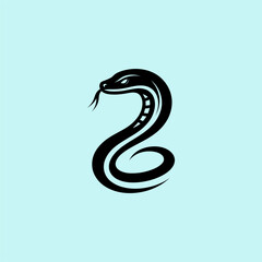 Sleek Tribal Snake Design on Light Blue Background