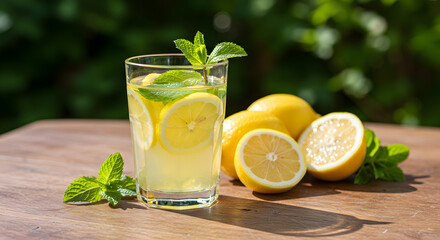 Fototapeta premium Cool and Zesty Lemonade: Perfect Summer Drink