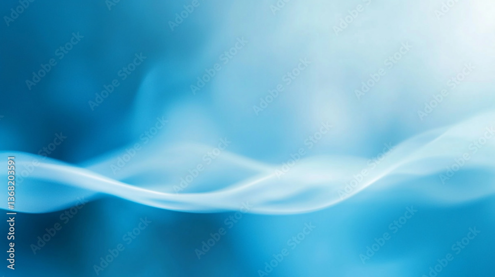 Poster Abstract blue background with soft flowing lines and light gradient effect creating a smooth texture