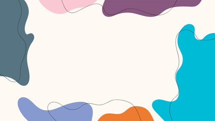 ABSTRACT BACKGROUND HAND DRAWN ORGANIC SHAPES WITH COPY SPACE AREA FLAT PASTEL COLORFUL DESIGN VECTOR TEMPLATE FOR WALLPAPER, COVER DESIGN