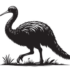 Black Color Cynognathus Silhouette Vector Illustration, Solid White Background