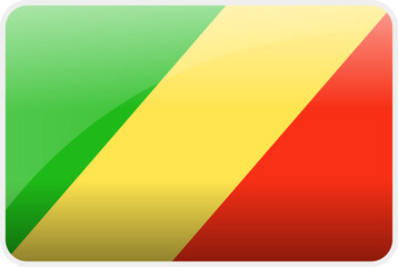 Flag Icon of Congo Brazzaville Country,National Vector Flag Iconic Symbol and Colors of Congo Brazzaville flag.
