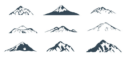 Blue Mountain Silhouette Collection,mountain illustrations for your design