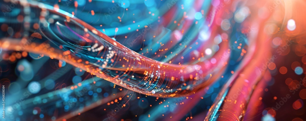 Aufkleber Abstract technology background showing data streams moving in cyberspace