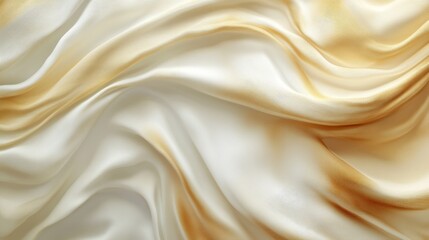 Obraz premium Luxurious gradient of golden sand and soft ivory with fluid swirl effect and subtle metallic shimmer enhancement