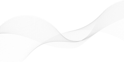black and white gray wavy curve  technology science business line on transparent background