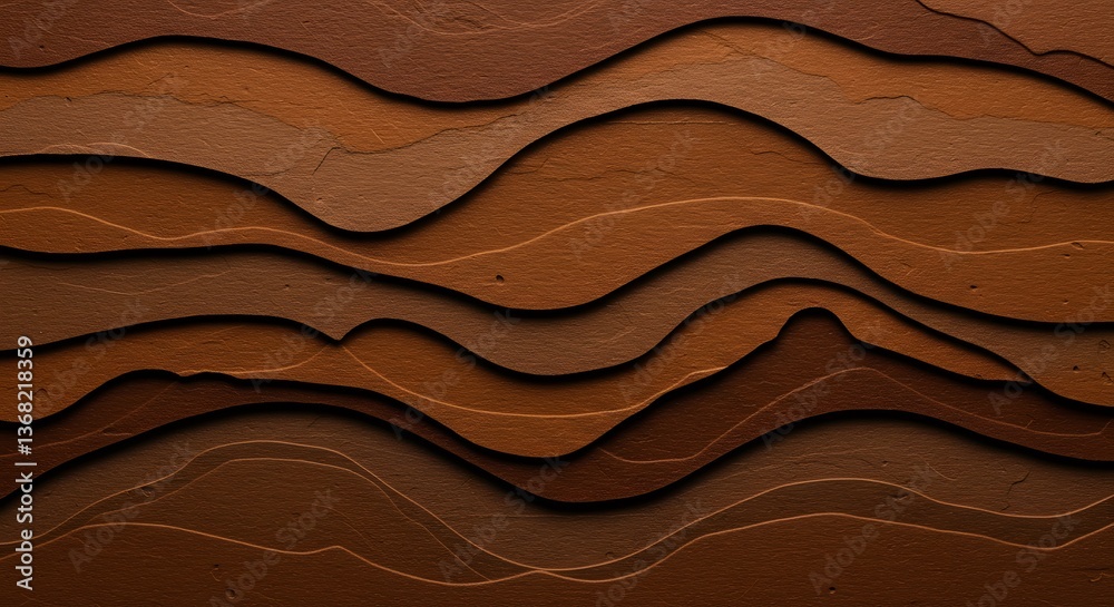 Aufkleber abstract brown textured layers create a topographic landscape effect