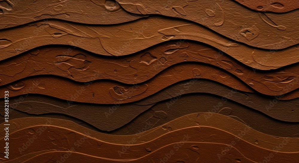 Aufkleber brown tones wavy textured abstract art background for graphic design
