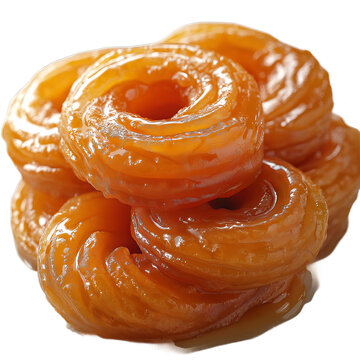 Vibrant Jalebis png isolated on transparent background