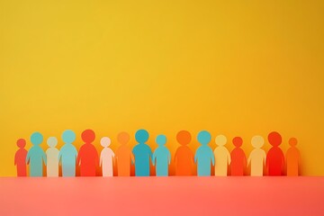 Colorful Paper People Connected Togetherness