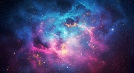 Colorful Nebula Cloudscape Illuminating the Vastness of Deep Space