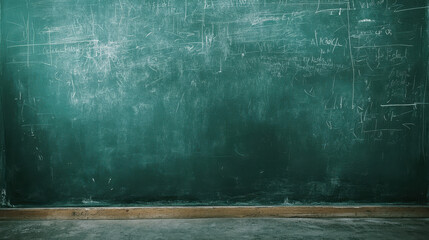 A blank canvas of faded green, once vibrant with the lessons of childhood, now stands stark against the inky blackness of a chalkboard, inviting your text to emerge and fill the void 