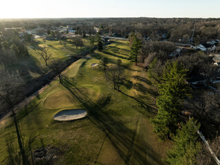 Golf course at sunrise; Lincoln, Nebraska