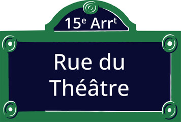 15e Arrt, Elegant Parisian Street Sign