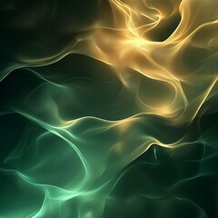 Obraz premium Gradient backgrounds velvet tone. A captivating, abstract image featuring flowing waves of green and gold tones, creating a sense of movement and depth.