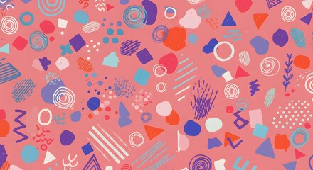 Abstract pattern background with colorful geometric shapes and lines