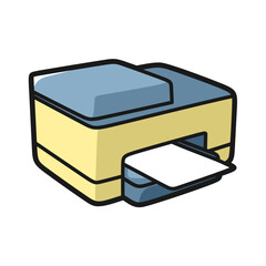 cartoon printer facing right ejecting paper