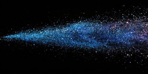 dramatic space-inspired gradient where obsidian black collides with neon azure, creating a glowing cosmic rift effect with scattered speckled dust and misty nebula textures