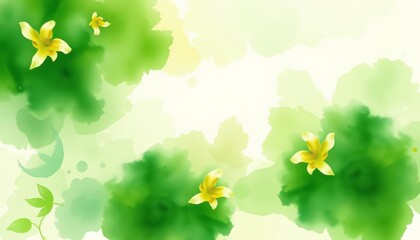 Abstract green watercolor wash depicting lush spring foliage , paint, design