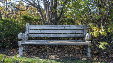 Fototapeta premium wooden park bench