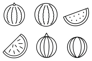 Fototapeta premium Watermelon line art illustration minimalist beautiful creative artwork
