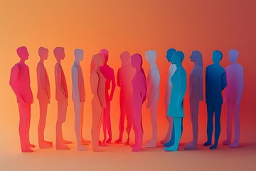 Colorful Paper People Cutouts Togetherness Happiness