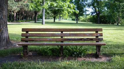 wooden park bench