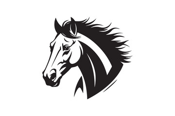 horse Black and White Vector