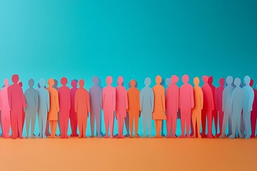 Colorful Paper People Diverse Group Inclusion