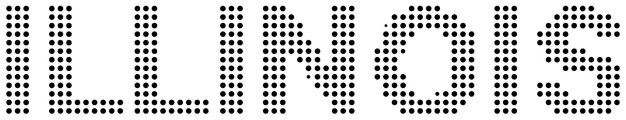 Illinois Black Dot Text with Transparent Background