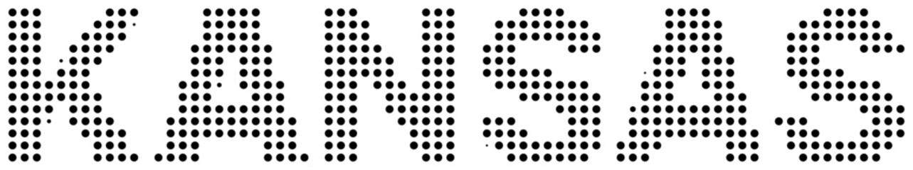 Kansas Black Dot Text with Transparent Background