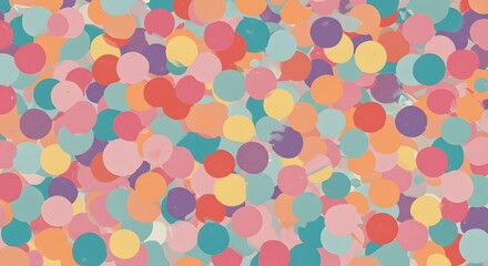 Abstract multicolored circles overlapping randomly creating a vibrant design