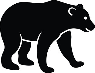 Black Bear Silhouette: A minimalist illustration of a powerful black bear, rendered in a clean, graphic style, showcasing its iconic form and strength.