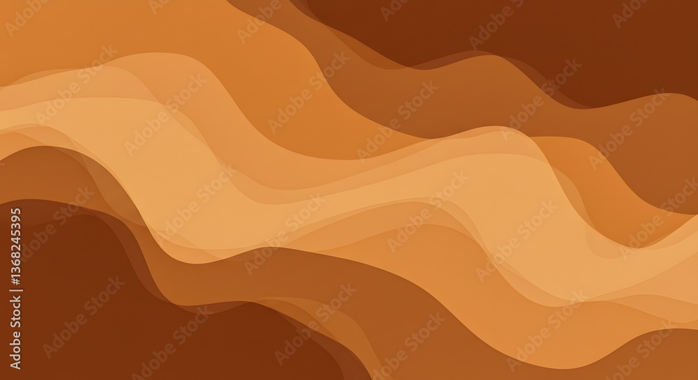 Poster Abstract Brown Waves Background Design with Overlapping Layers