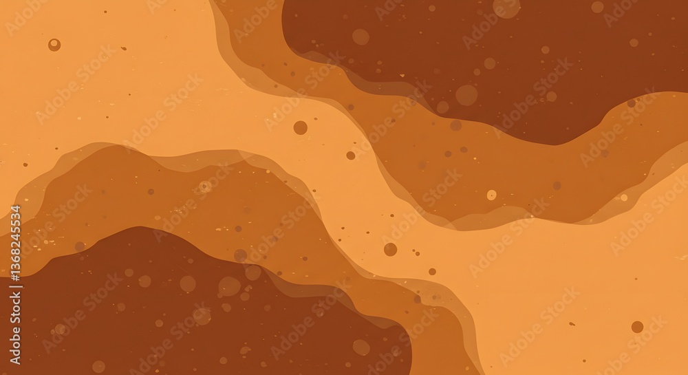 Poster abstract background of brown and beige waves with grunge texture