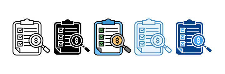 Asset Audit  Icon Set Multiple Style Collection