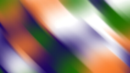 Diagonal blurred streaks exhibit orange green purple white hues