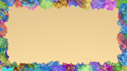 Abstract Watercolor Border Frame for Graphic Design 3D illustration