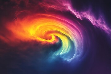 Fototapeta premium Aurora borealis funnel with vibrant, colorful lights spiraling down, symbolizing natural wonder