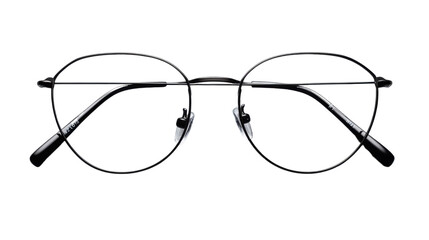 Fototapeta premium Stylish black metal frame eyeglasses isolated on white background