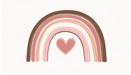 Boho Rainbow Heart Nursery Decor Art